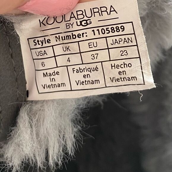 Koolaburra by UGG Tynlee Gray Waterproof Faux Fur Trim Boot Size 6 - Picture 8 of 8